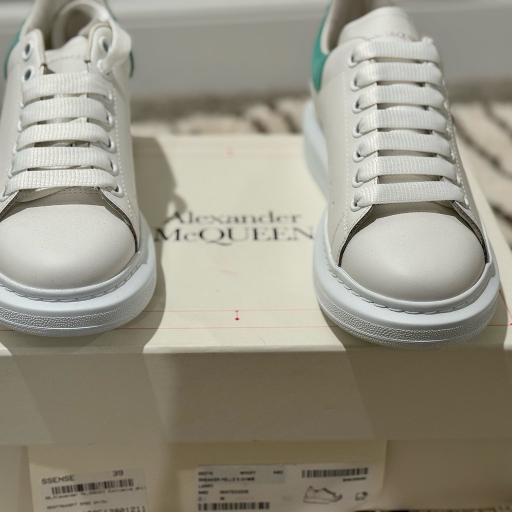 Alexander McQueen White and Green Sneakers